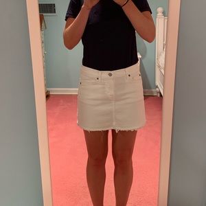 7 For All Mankind White Jean Skirt